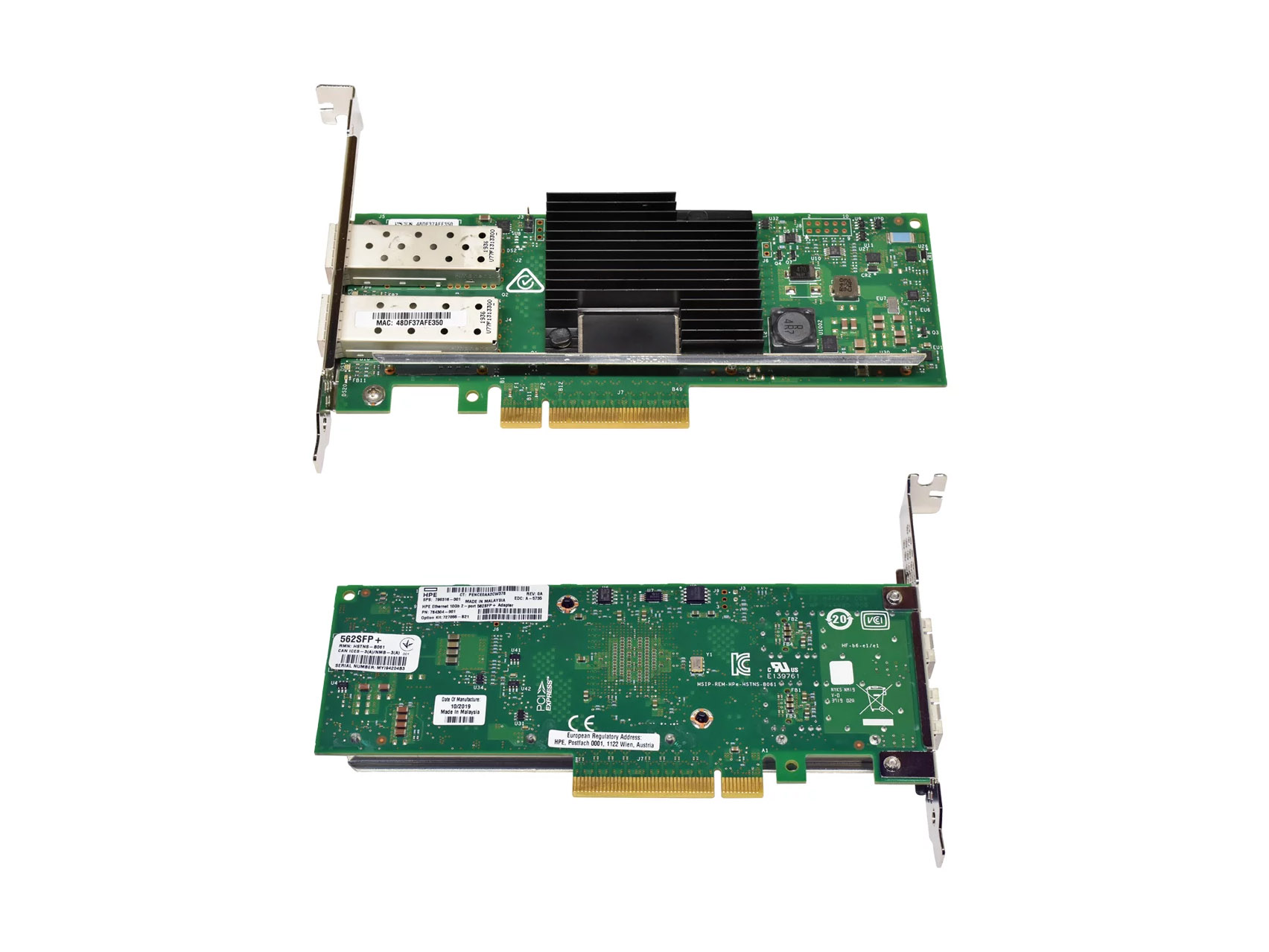Scheda di rete HP 562SFP+ 2x SFP+ FC 10Gb PCIe x8 784304-001 790316-001 FP - immagine 2