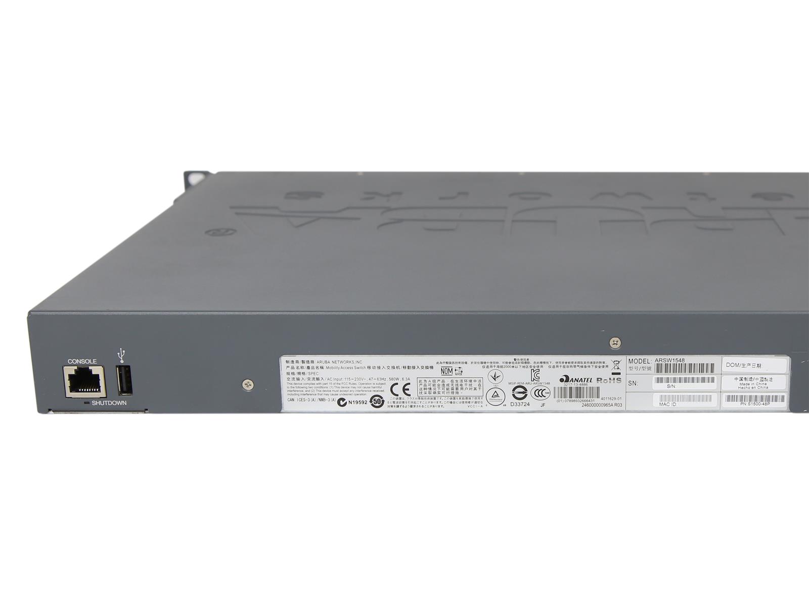 Switch Aruba S1500-48P 48x PoE 1Gb 4x SFP 1Gb Gestibile Orecchie ARSW1548 - immagine 5