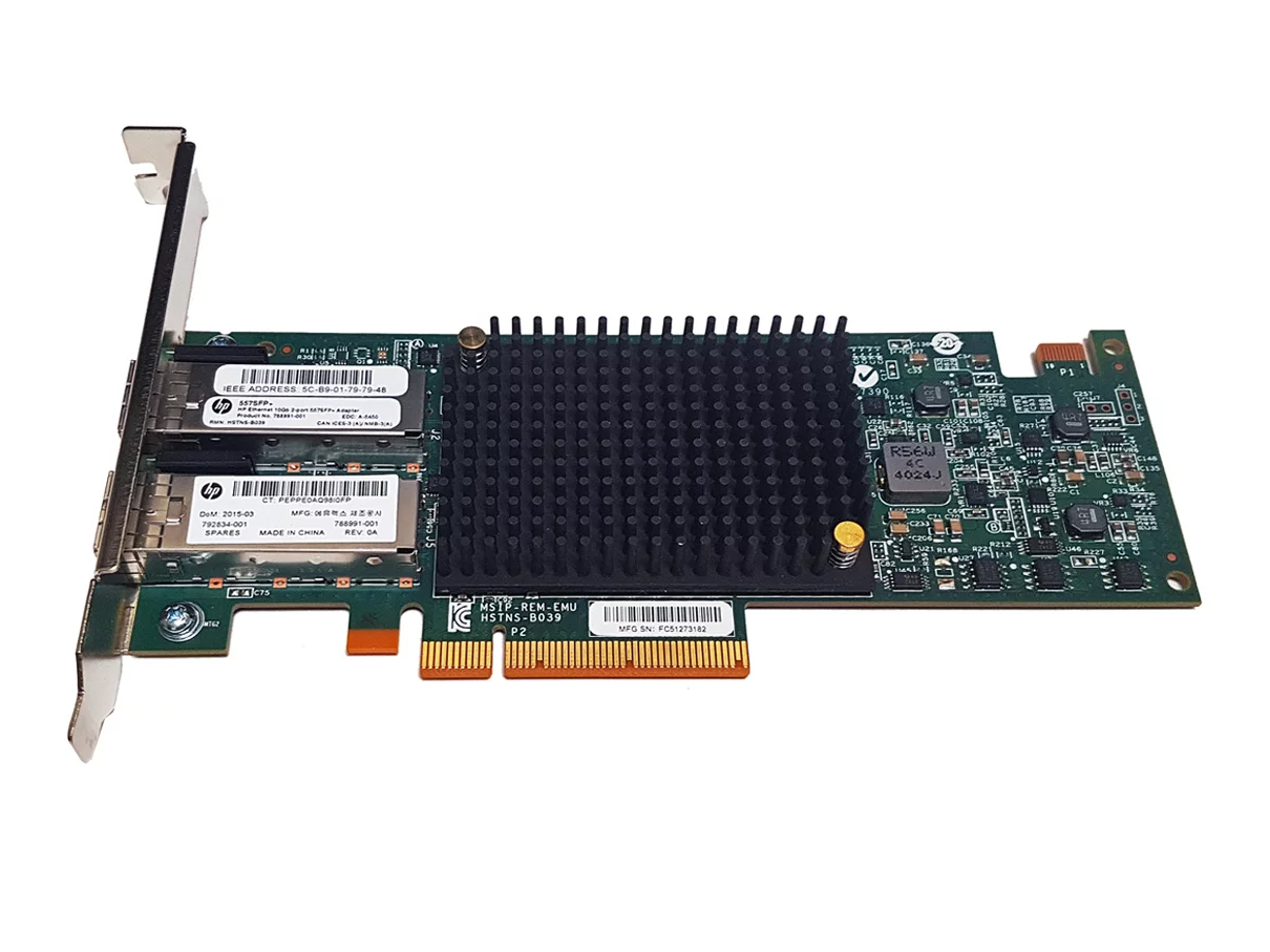 Scheda di rete HP 557SFP+ 788991-001 792834-001 2x SFP+ 10Gb 2x GBIC FP - immagine 3