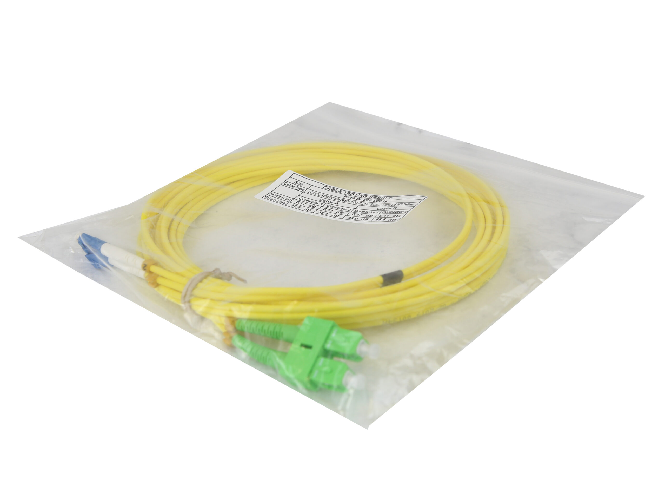 5x Cavo Patchcord in fibra ottica LC/UPC SC/APC SM G657a1 DX 3,0 mm LSZH 5 m Nuovo - immagine 4