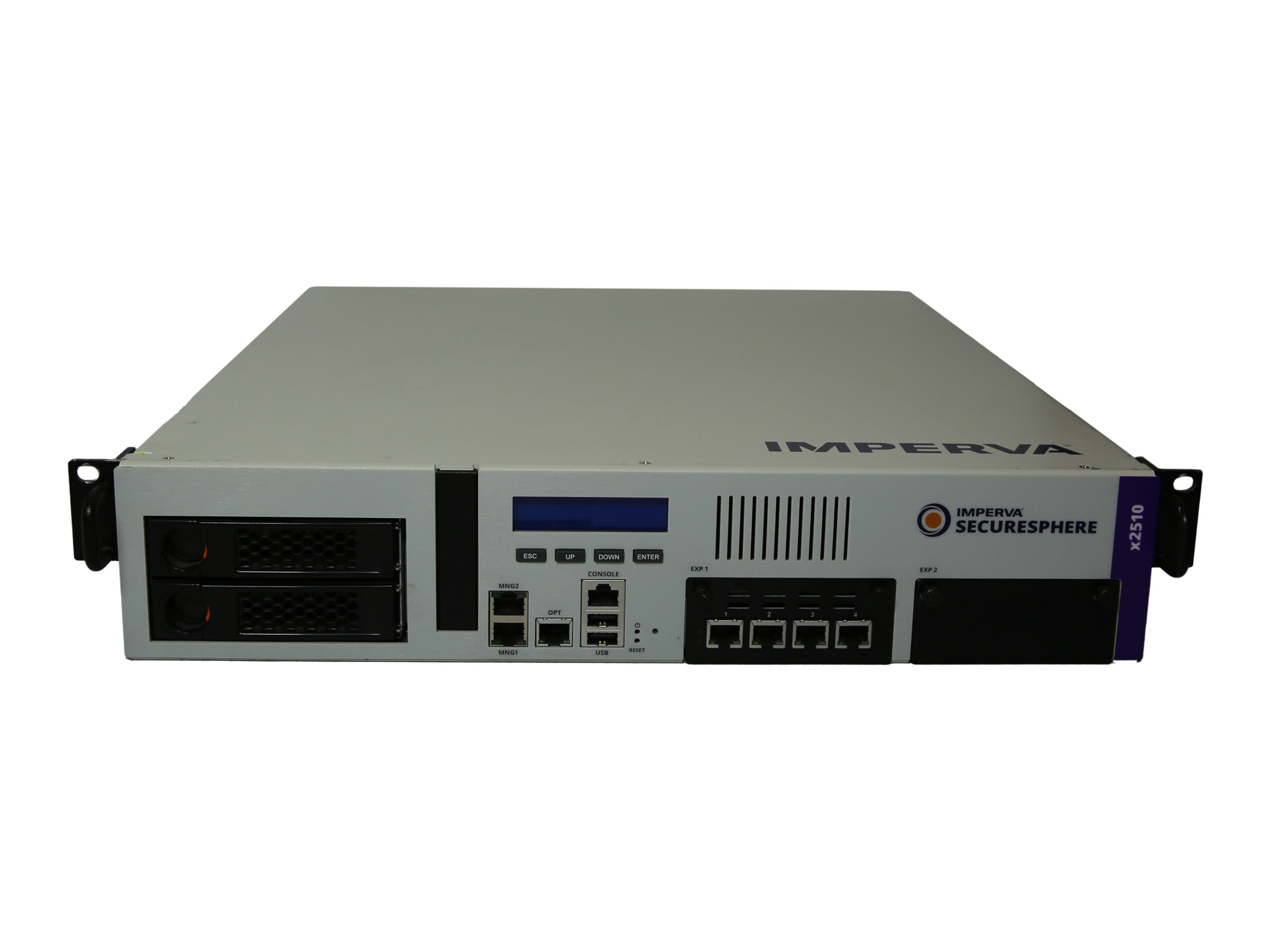 Firewall Imperva SecureSphere x2510 Modulo NIP-51240 2x HDD da 2 TB 2x Alimentatore gestibile Orecchie