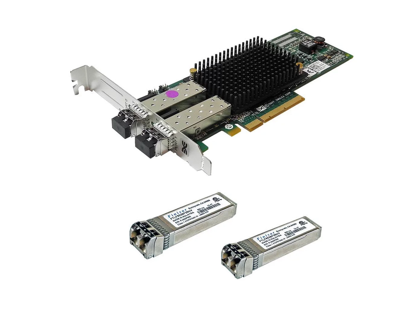 Scheda di rete EMULEX / DELL LPE12002 2x SFP+ FC 8Gb PCIe x8 0C856M 0G220C - immagine 2
