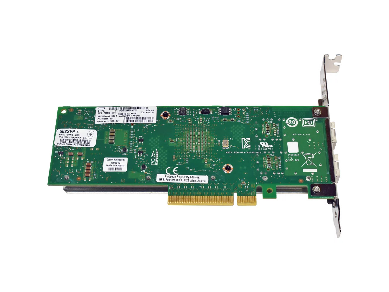 Scheda di rete HP 562SFP+ 2x SFP+ FC 10Gb PCIe x8 784304-001 790316-001 FP - immagine 6